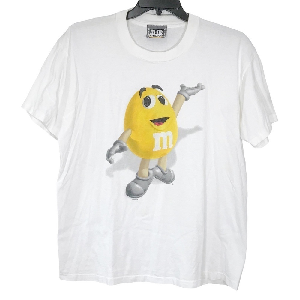 Vintage 1990s 1996 Yellow Peanut M&M Graphic Tee Single Stitch Shirt XLARGE